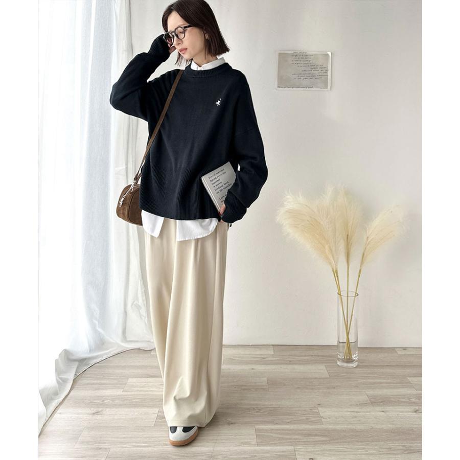 【 クラシカルエルフ classical elf 】ニット レディース 長袖 トップス さらり 抜け感 胸 刺繍 サムホール 付き シンプルニット スキッパー 長袖 | classicalelf | 12