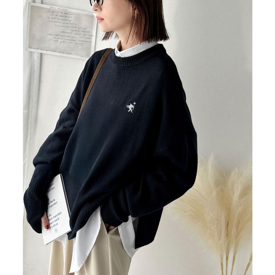 【 クラシカルエルフ classical elf 】ニット レディース 長袖 トップス さらり 抜け感 胸 刺繍 サムホール 付き シンプルニット スキッパー 長袖 | classicalelf | 13