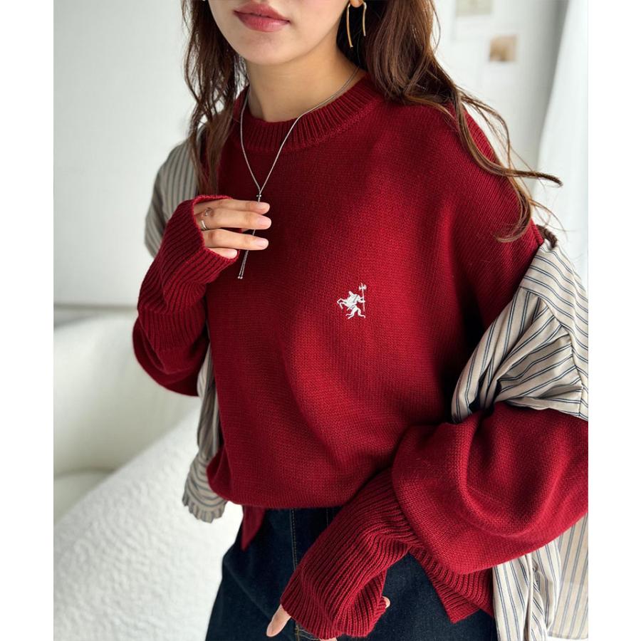 【 クラシカルエルフ classical elf 】ニット レディース 長袖 トップス さらり 抜け感 胸 刺繍 サムホール 付き シンプルニット スキッパー 長袖 | classicalelf | 15