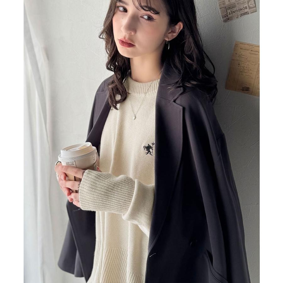 【 クラシカルエルフ classical elf 】ニット レディース 長袖 トップス さらり 抜け感 胸 刺繍 サムホール 付き シンプルニット スキッパー 長袖 | classicalelf | 03