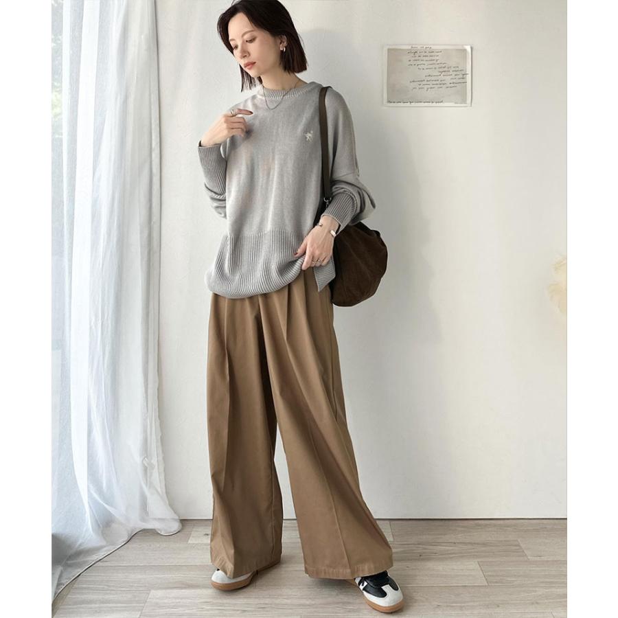 【 クラシカルエルフ classical elf 】ニット レディース 長袖 トップス さらり 抜け感 胸 刺繍 サムホール 付き シンプルニット スキッパー 長袖 | classicalelf | 06