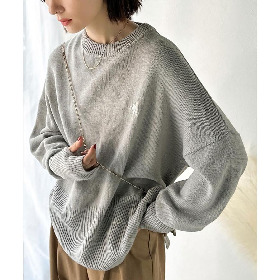 【 クラシカルエルフ classical elf 】ニット レディース 長袖 トップス さらり 抜け感 胸 刺繍 サムホール 付き シンプルニット スキッパー 長袖 | classicalelf | 07