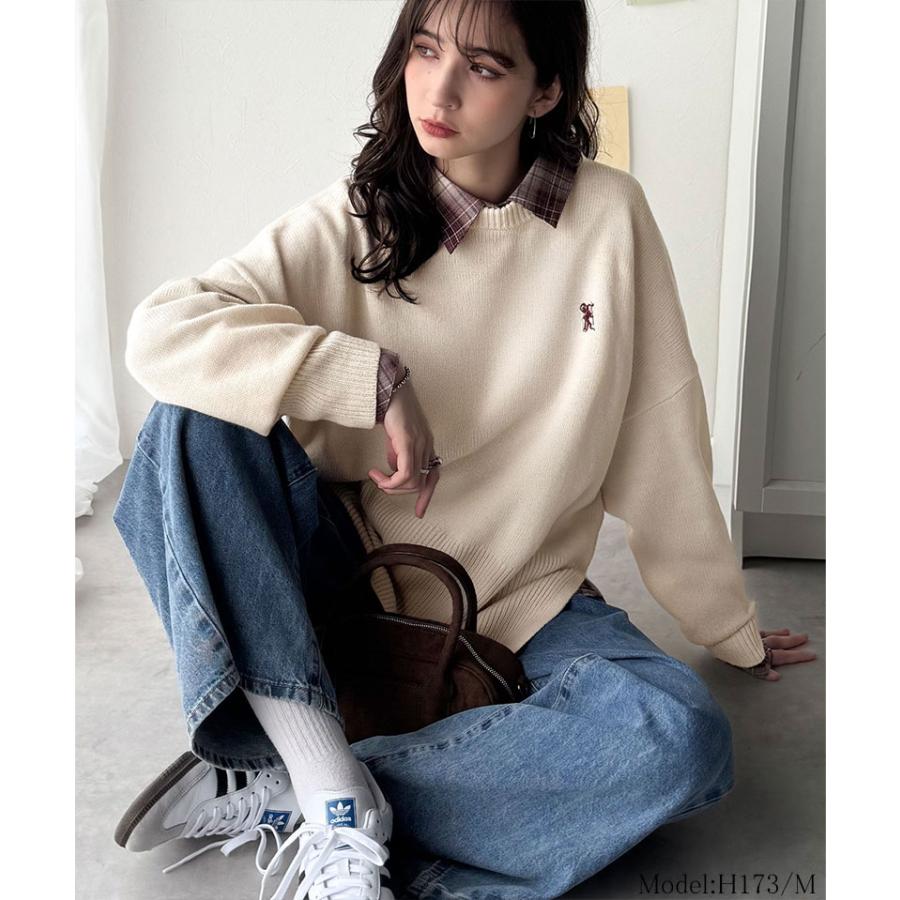 【 クラシカルエルフ classical elf 】ニット レディース 長袖 トップス さらり 抜け感 胸 刺繍 サムホール 付き シンプルニット スキッパー 長袖 | classicalelf | 08