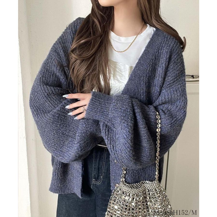 【 クラシカルエルフ classical elf 】カーディガン レディース 秋冬 トップス 比翼 V ネック メランジ 糸 ふんわり ミックス ニットカーデ 長袖 | classicalelf | 10