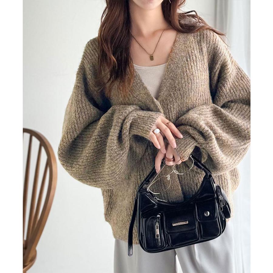 【 クラシカルエルフ classical elf 】カーディガン レディース 秋冬 トップス 比翼 V ネック メランジ 糸 ふんわり ミックス ニットカーデ 長袖 | classicalelf | 07