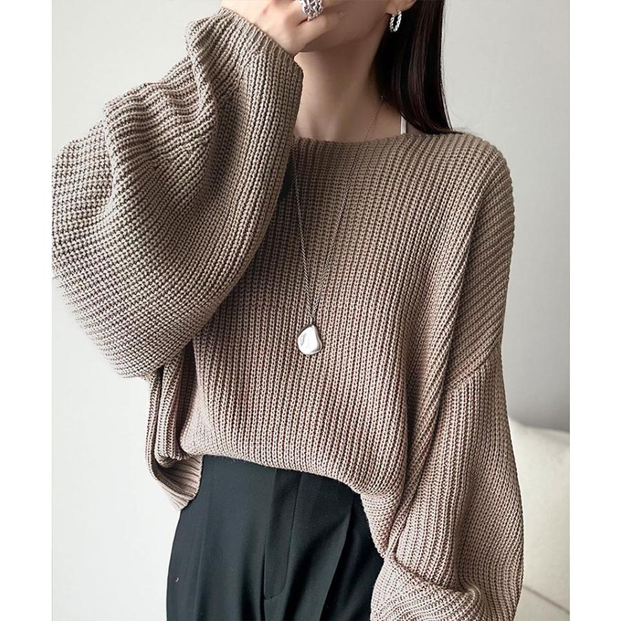 【 クラシカルエルフ classical elf 】ニット レディース 長袖 トップス 立体スリーブ コクーンスリーブ シンプル プルオーバー クロップド丈 ゆるっと | classicalelf | 13