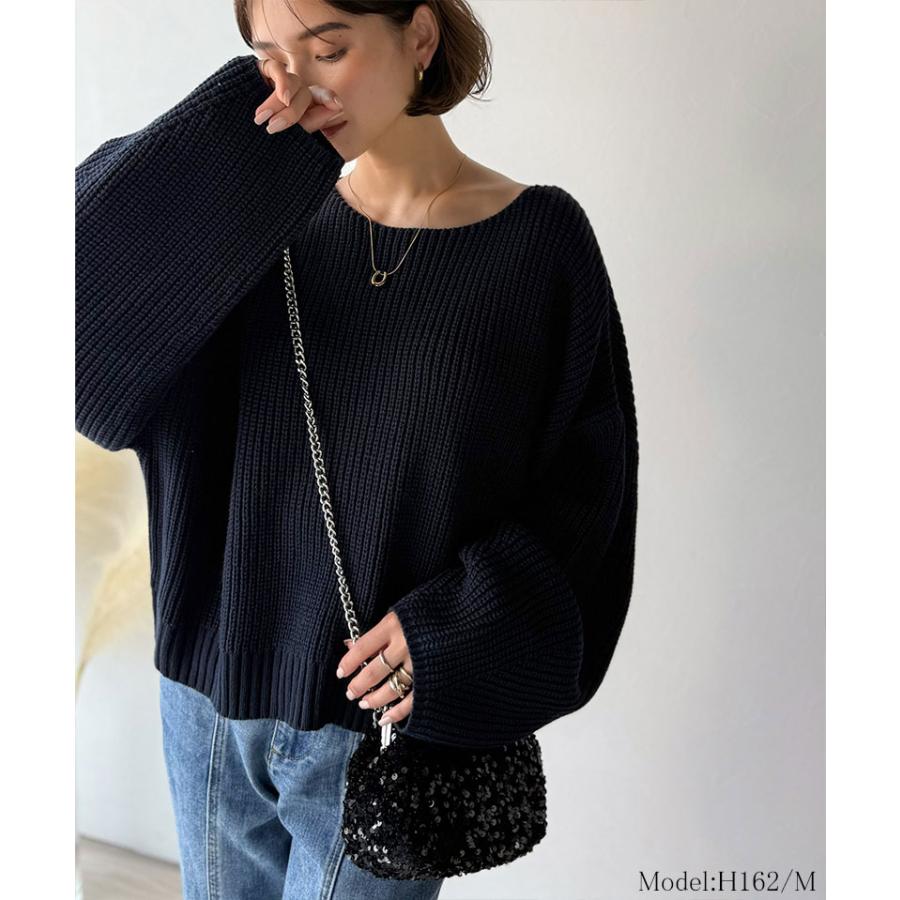 【 クラシカルエルフ classical elf 】ニット レディース 長袖 トップス 立体スリーブ コクーンスリーブ シンプル プルオーバー クロップド丈 ゆるっと | classicalelf | 14