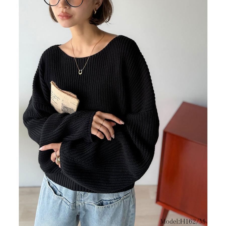【 クラシカルエルフ classical elf 】ニット レディース 長袖 トップス 立体スリーブ コクーンスリーブ シンプル プルオーバー クロップド丈 ゆるっと | classicalelf | 05