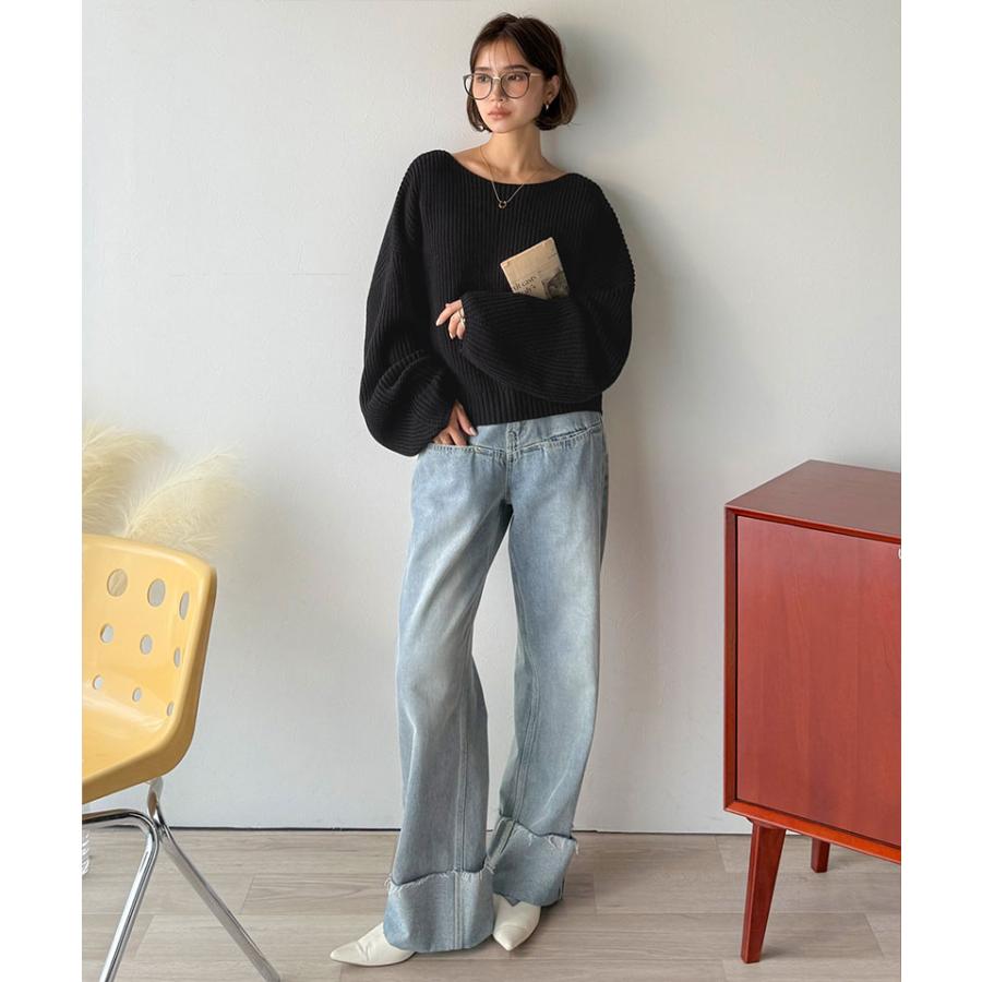 【 クラシカルエルフ classical elf 】ニット レディース 長袖 トップス 立体スリーブ コクーンスリーブ シンプル プルオーバー クロップド丈 ゆるっと | classicalelf | 06