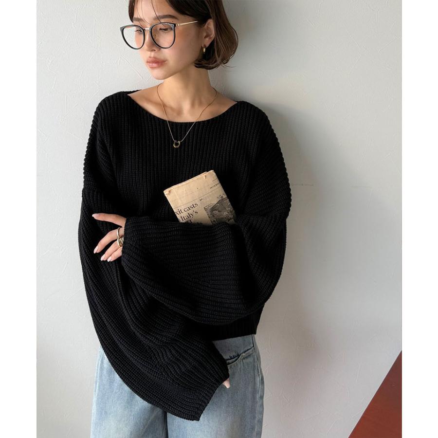 【 クラシカルエルフ classical elf 】ニット レディース 長袖 トップス 立体スリーブ コクーンスリーブ シンプル プルオーバー クロップド丈 ゆるっと | classicalelf | 07