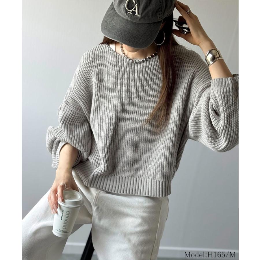 【 クラシカルエルフ classical elf 】ニット レディース 長袖 トップス 立体スリーブ コクーンスリーブ シンプル プルオーバー クロップド丈 ゆるっと | classicalelf | 08