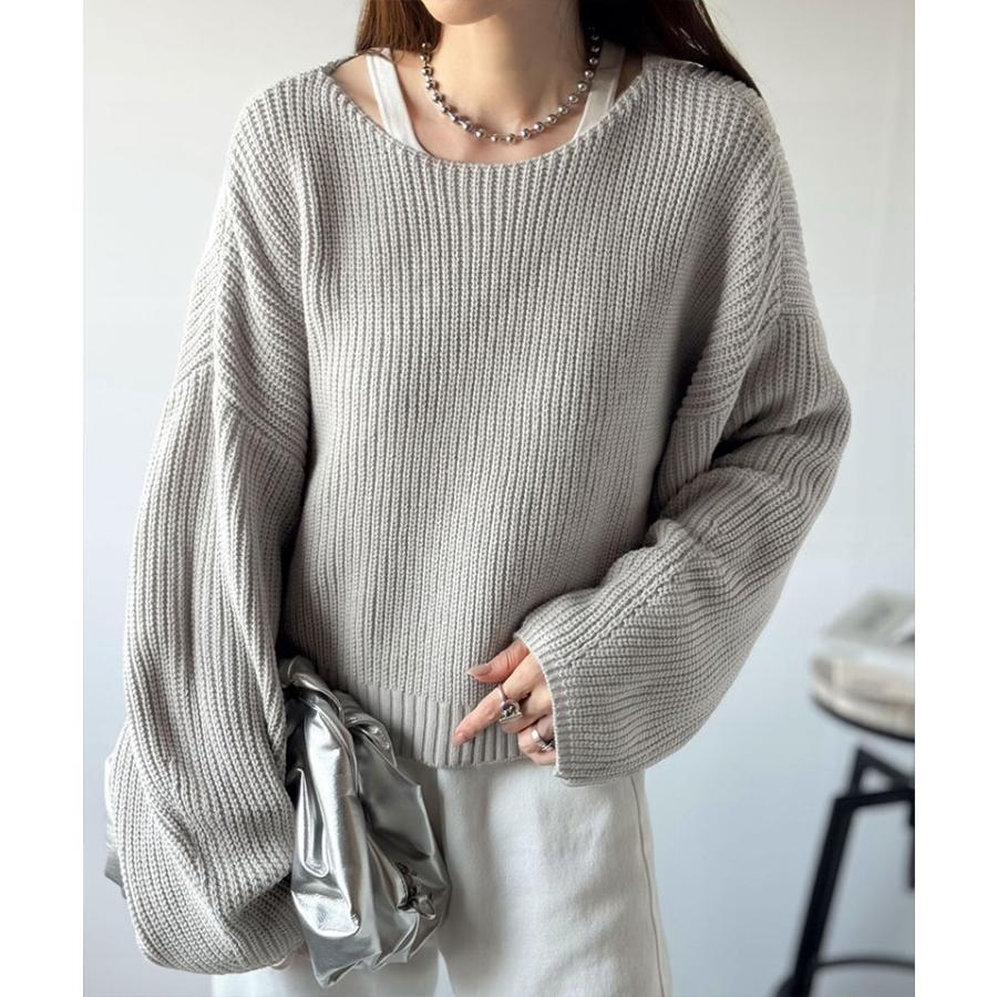 【 クラシカルエルフ classical elf 】ニット レディース 長袖 トップス 立体スリーブ コクーンスリーブ シンプル プルオーバー クロップド丈 ゆるっと | classicalelf | 09