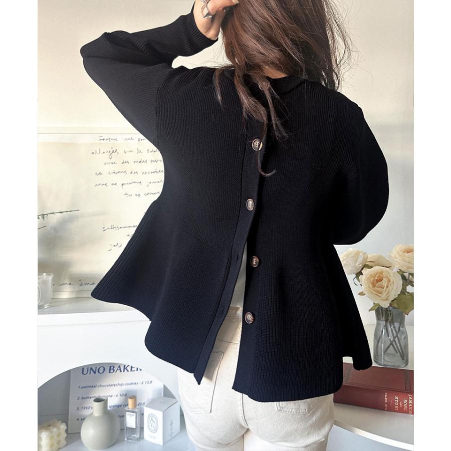 【 クラシカルエルフ classical elf 】カーディガン レディース 秋冬 トップス 2way 仕様 ペプラム ニットカーデ 大きめ ボタン レイヤードコーデ | classicalelf | 09