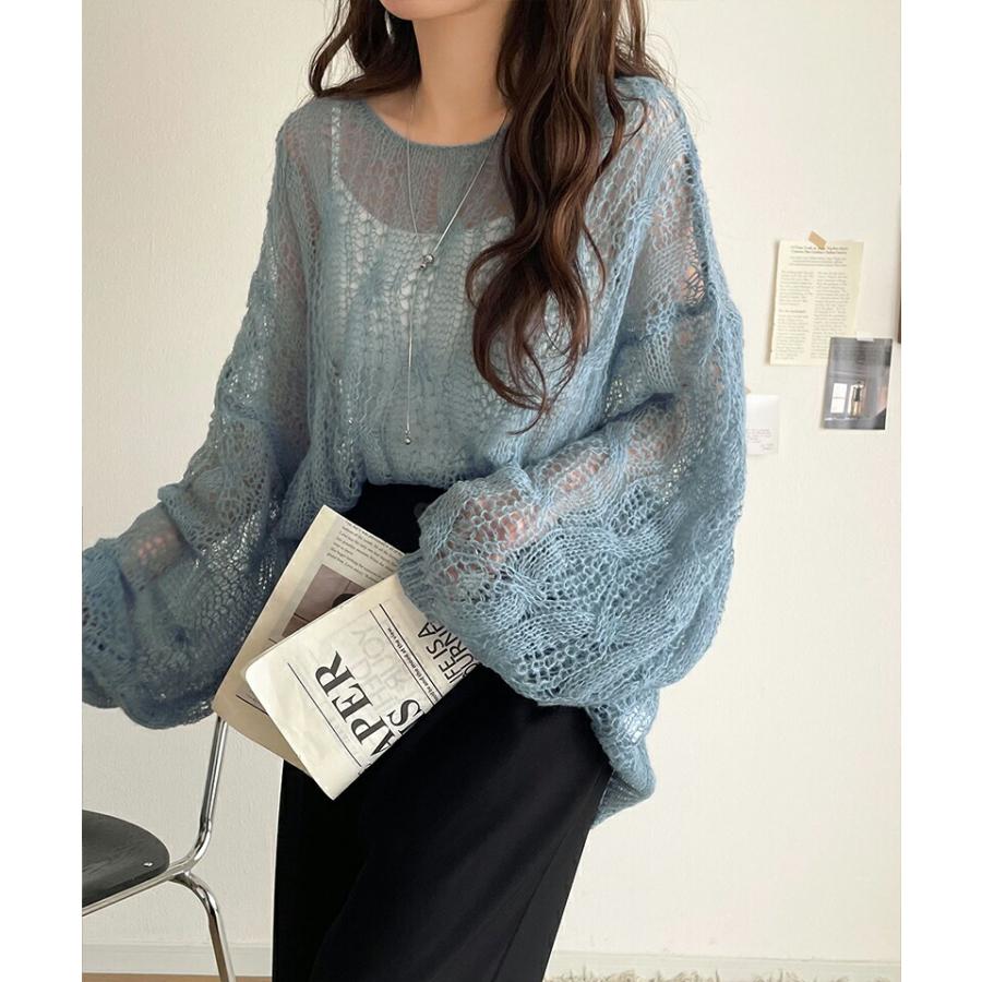 【 クラシカルエルフ classical elf 】 トップス ニット レディース ざっくり 透かし 編み ケーブル ボリューム 袖 長袖 レイヤードコーデ 着回し | classicalelf | 12