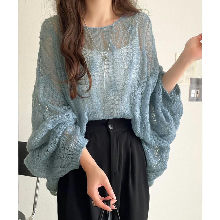 【 クラシカルエルフ classical elf 】 トップス ニット レディース ざっくり 透かし 編み ケーブル ボリューム 袖 長袖 レイヤードコーデ 着回し | classicalelf | 13