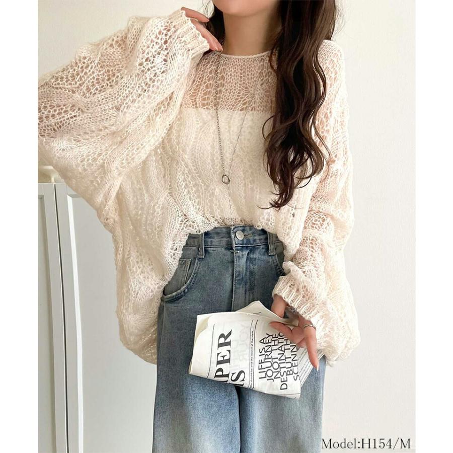 【 クラシカルエルフ classical elf 】 トップス ニット レディース ざっくり 透かし 編み ケーブル ボリューム 袖 長袖 レイヤードコーデ 着回し | classicalelf | 02