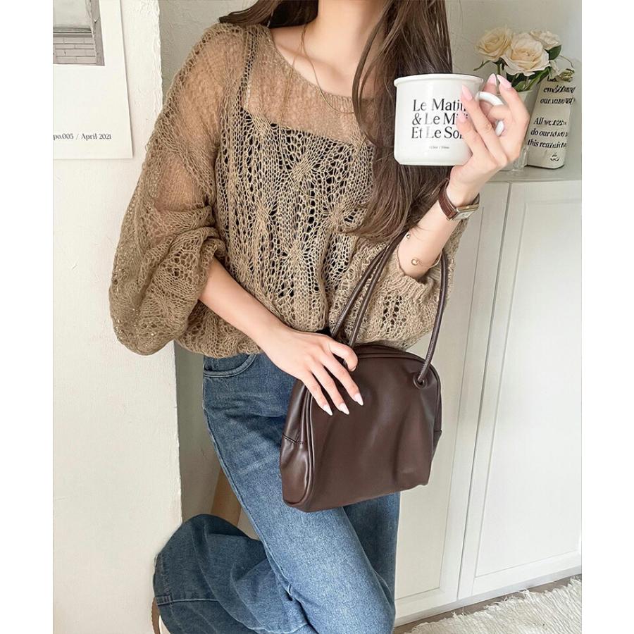 【 クラシカルエルフ classical elf 】 トップス ニット レディース ざっくり 透かし 編み ケーブル ボリューム 袖 長袖 レイヤードコーデ 着回し | classicalelf | 09