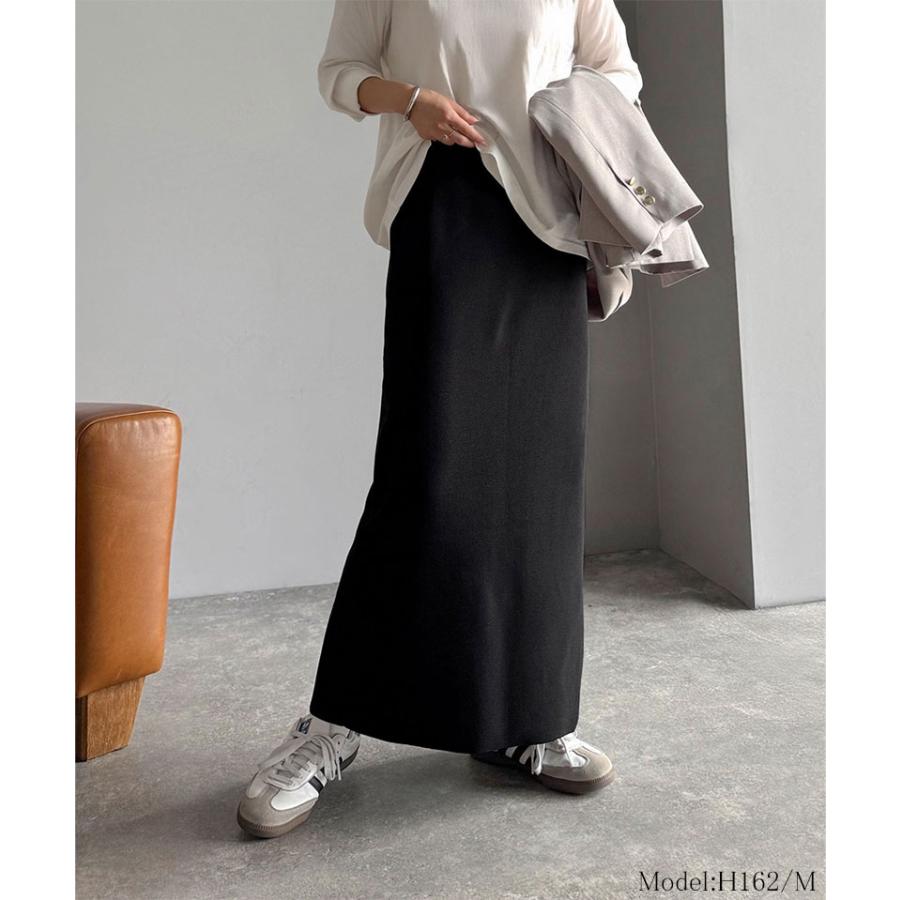 【 クラシカルエルフ classical elf 】 スカート ロング 秋冬 レディース ボトムス ピンタック スリット 位置 自由自在 マルチ WAY ニット ナロースカート | classicalelf | 02
