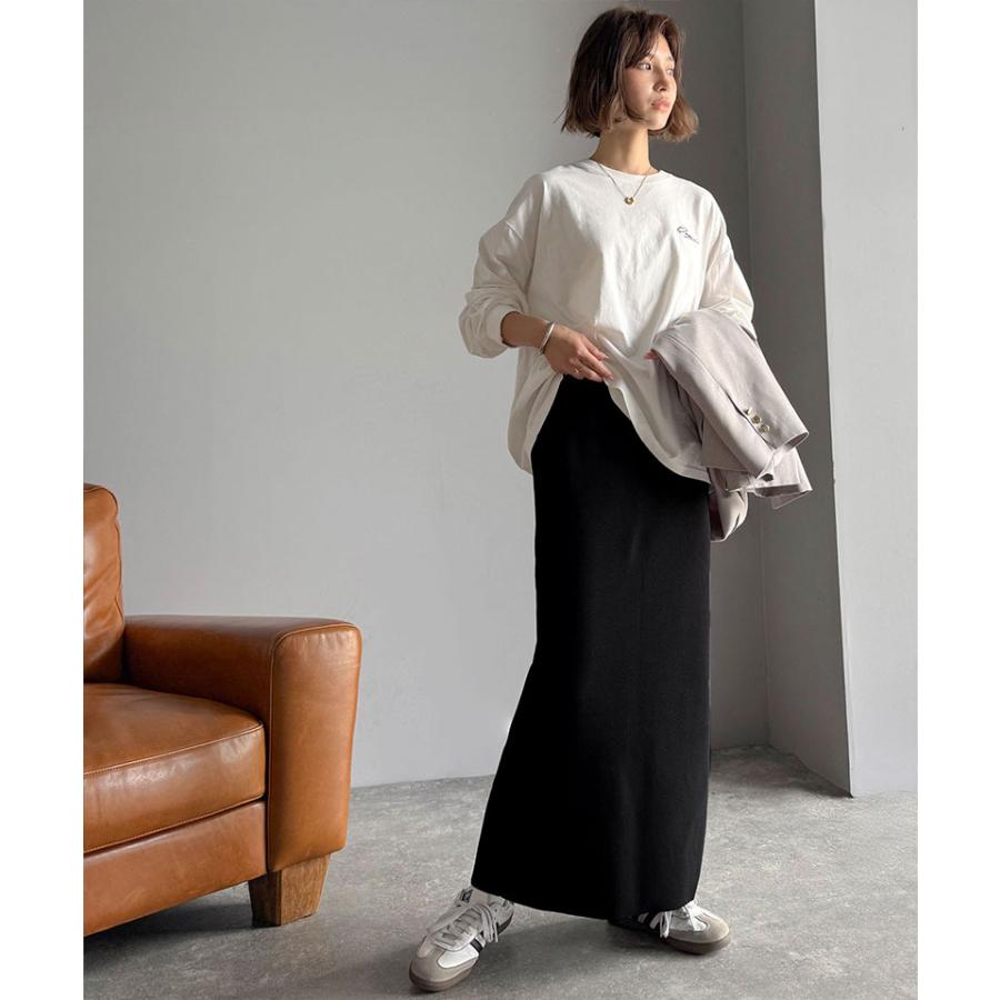 【 クラシカルエルフ classical elf 】 スカート ロング 秋冬 レディース ボトムス ピンタック スリット 位置 自由自在 マルチ WAY ニット ナロースカート | classicalelf | 03