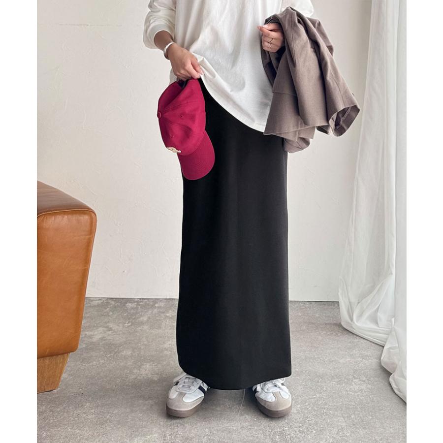 【 クラシカルエルフ classical elf 】 スカート ロング 秋冬 レディース ボトムス ピンタック スリット 位置 自由自在 マルチ WAY ニット ナロースカート | classicalelf | 05