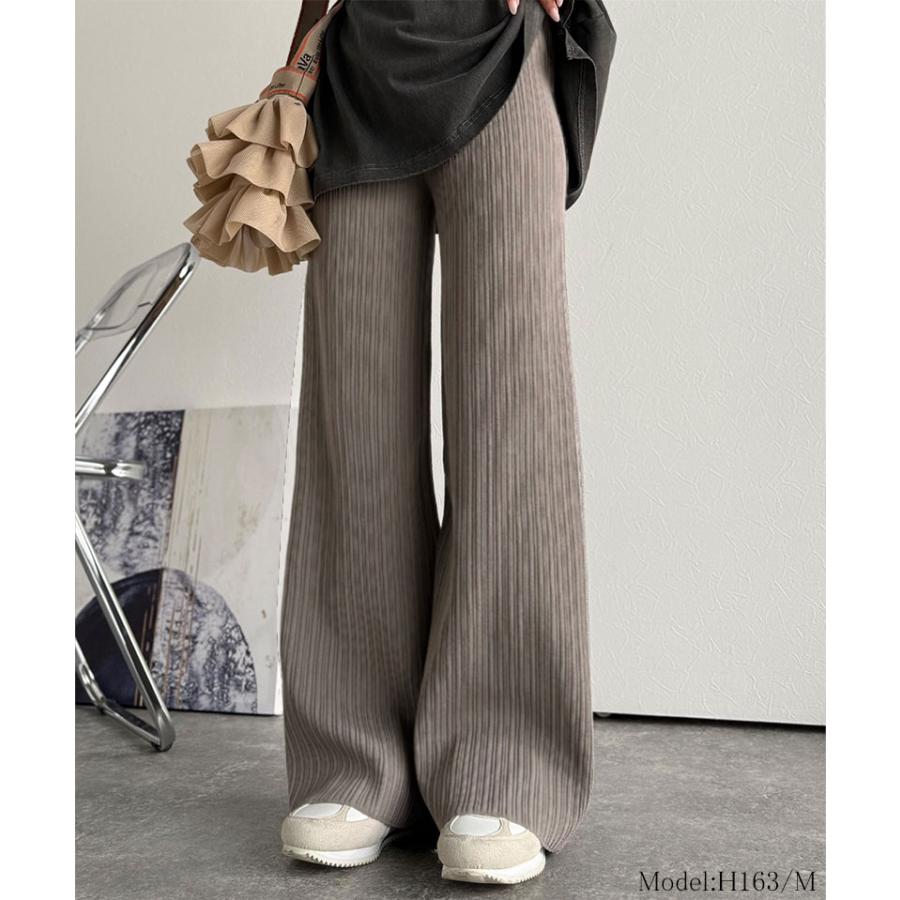 【 クラシカルエルフ classical elf 】ボトムス レディース 秋冬 パンツ 履き心地 楽ちん スッキリ 脚長魅せ ランダムリブ ニットパンツ ウエスト | classicalelf | 10