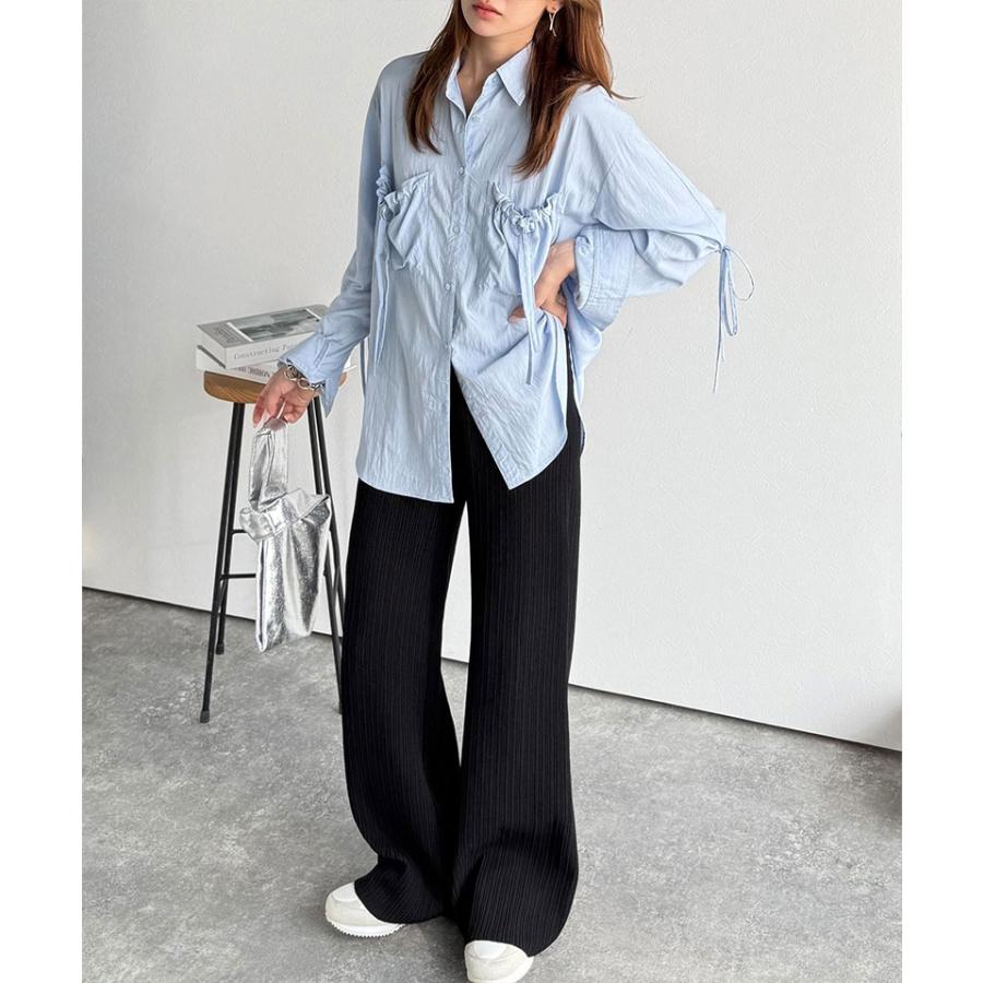 【 クラシカルエルフ classical elf 】ボトムス レディース 秋冬 パンツ 履き心地 楽ちん スッキリ 脚長魅せ ランダムリブ ニットパンツ ウエスト | classicalelf | 05