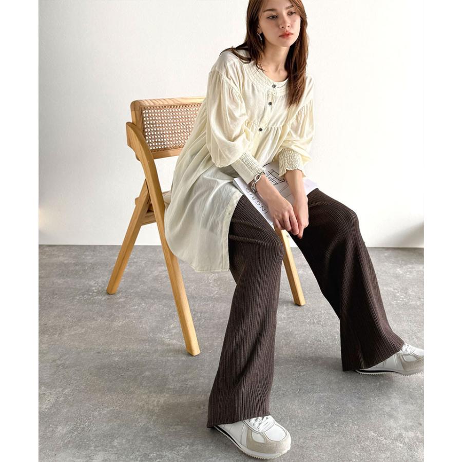 【 クラシカルエルフ classical elf 】ボトムス レディース 秋冬 パンツ 履き心地 楽ちん スッキリ 脚長魅せ ランダムリブ ニットパンツ ウエスト | classicalelf | 09