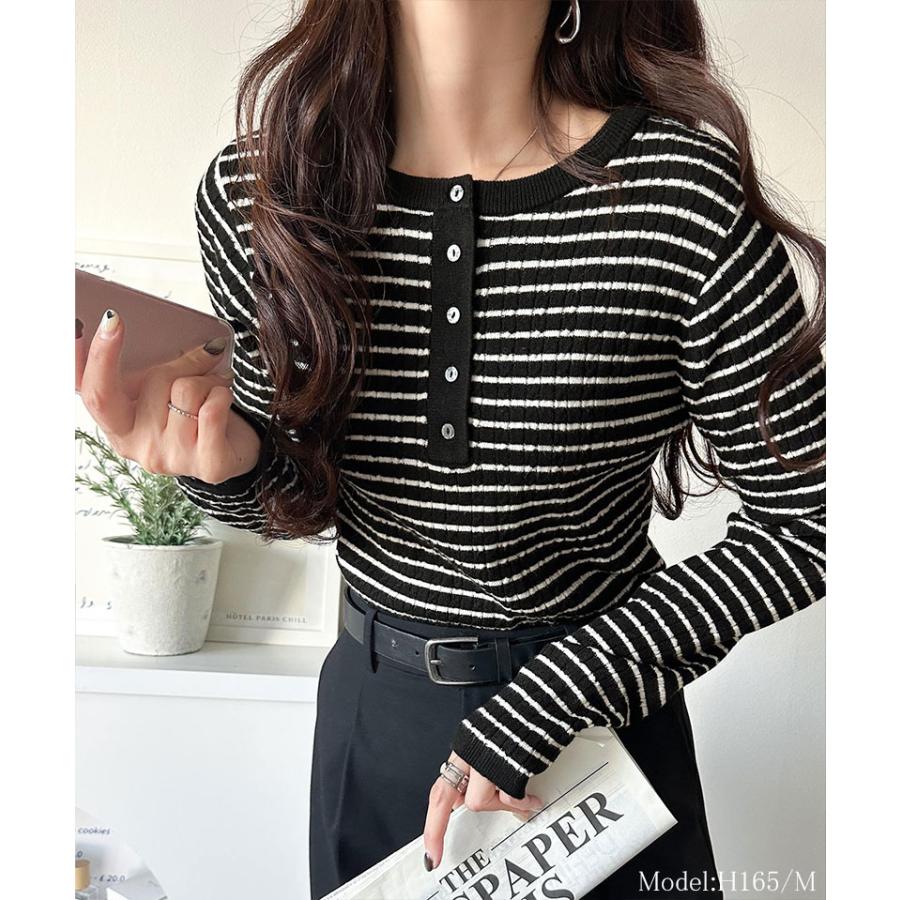 【 クラシカルエルフ classical elf 】ニット レディース 長袖 トップス もっちり 柔らか ミニ ケーブル 編み ヘンリーネック 長袖 ゆるっと | classicalelf | 11