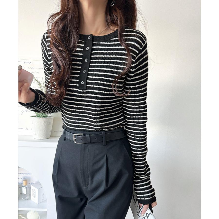 【 クラシカルエルフ classical elf 】ニット レディース 長袖 トップス もっちり 柔らか ミニ ケーブル 編み ヘンリーネック 長袖 ゆるっと | classicalelf | 13