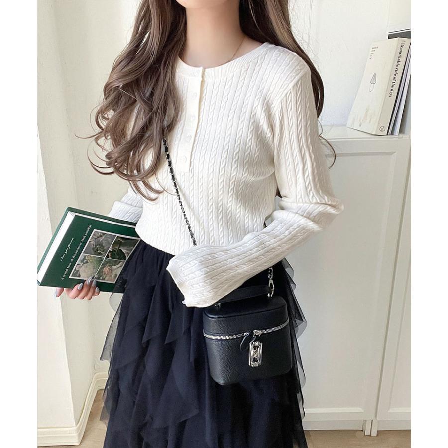 【 クラシカルエルフ classical elf 】ニット レディース 長袖 トップス もっちり 柔らか ミニ ケーブル 編み ヘンリーネック 長袖 ゆるっと | classicalelf | 04