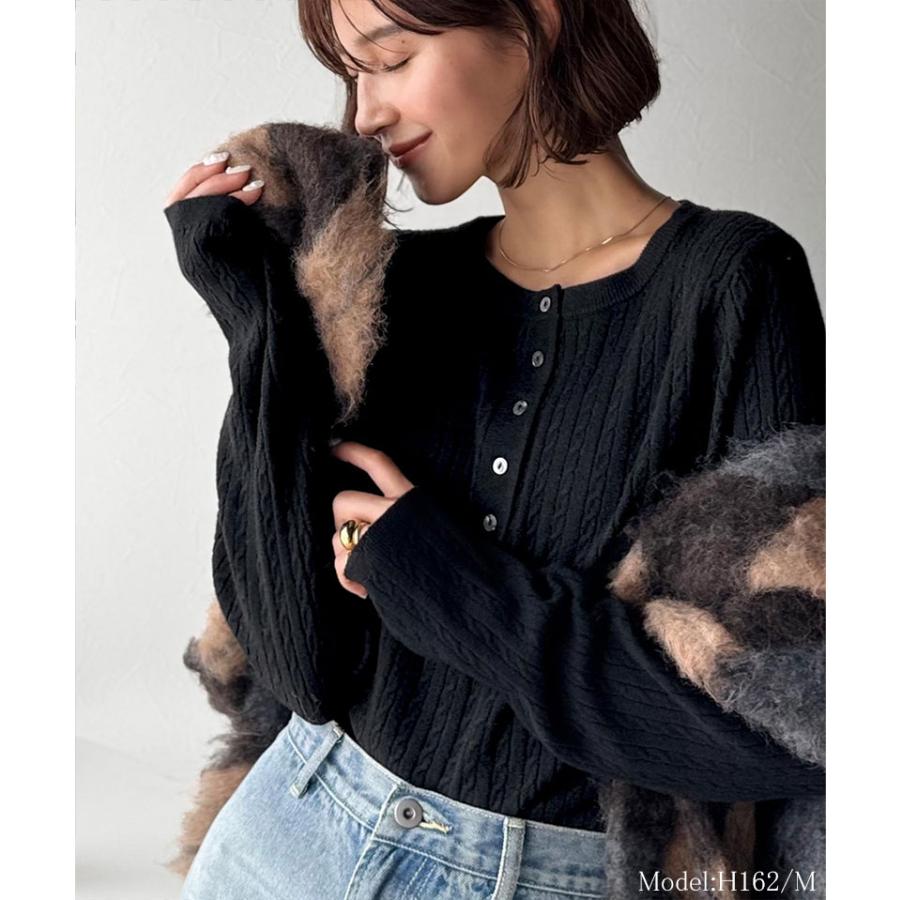 【 クラシカルエルフ classical elf 】ニット レディース 長袖 トップス もっちり 柔らか ミニ ケーブル 編み ヘンリーネック 長袖 ゆるっと | classicalelf | 08