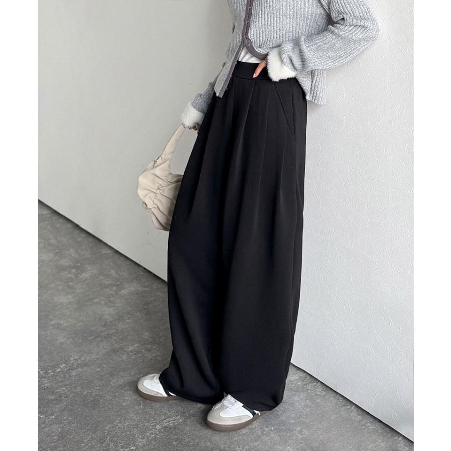 【 クラシカルエルフ classical elf 】ボトムス レディース 秋冬 パンツ 3タック コクーン シルエット ダンボール 素材 ワイドパンツ ウエスト ゴム | classicalelf | 03