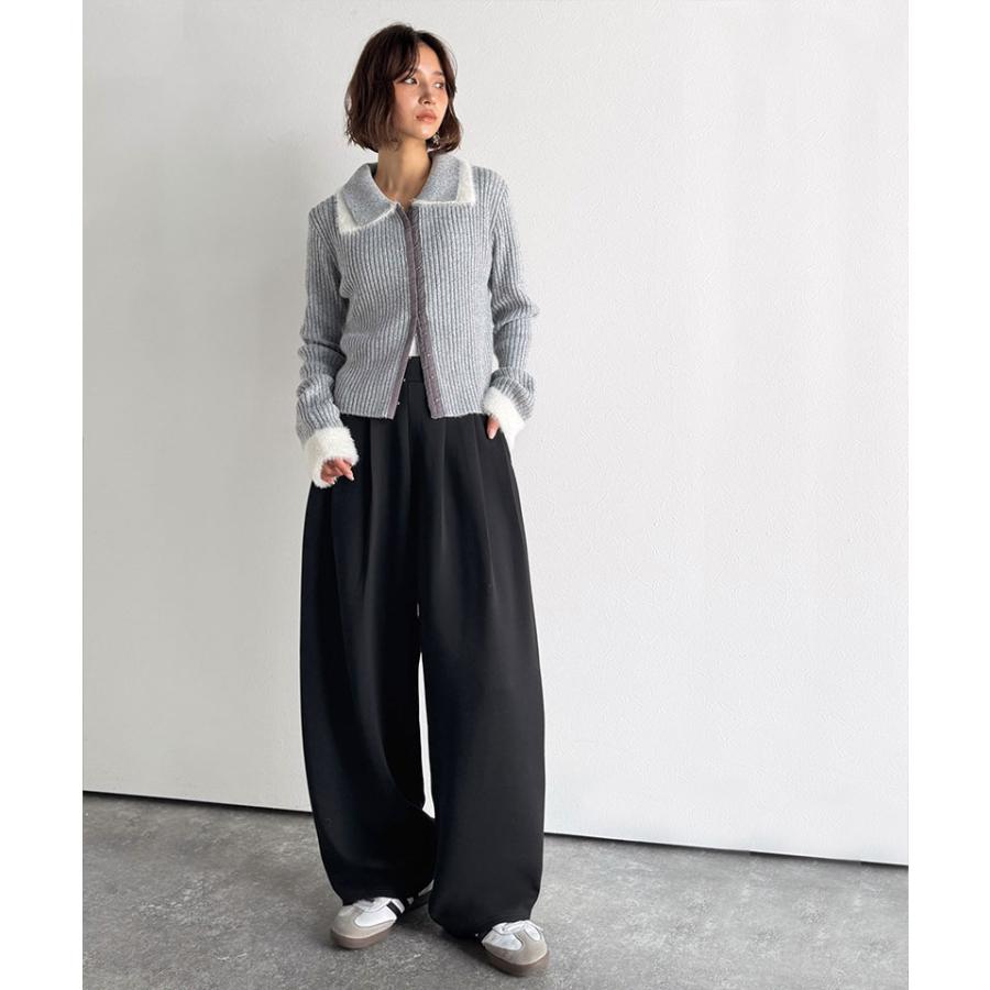 【 クラシカルエルフ classical elf 】ボトムス レディース 秋冬 パンツ 3タック コクーン シルエット ダンボール 素材 ワイドパンツ ウエスト ゴム | classicalelf | 04
