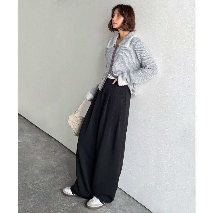 【 クラシカルエルフ classical elf 】ボトムス レディース 秋冬 パンツ 3タック コクーン シルエット ダンボール 素材 ワイドパンツ ウエスト ゴム | classicalelf | 05