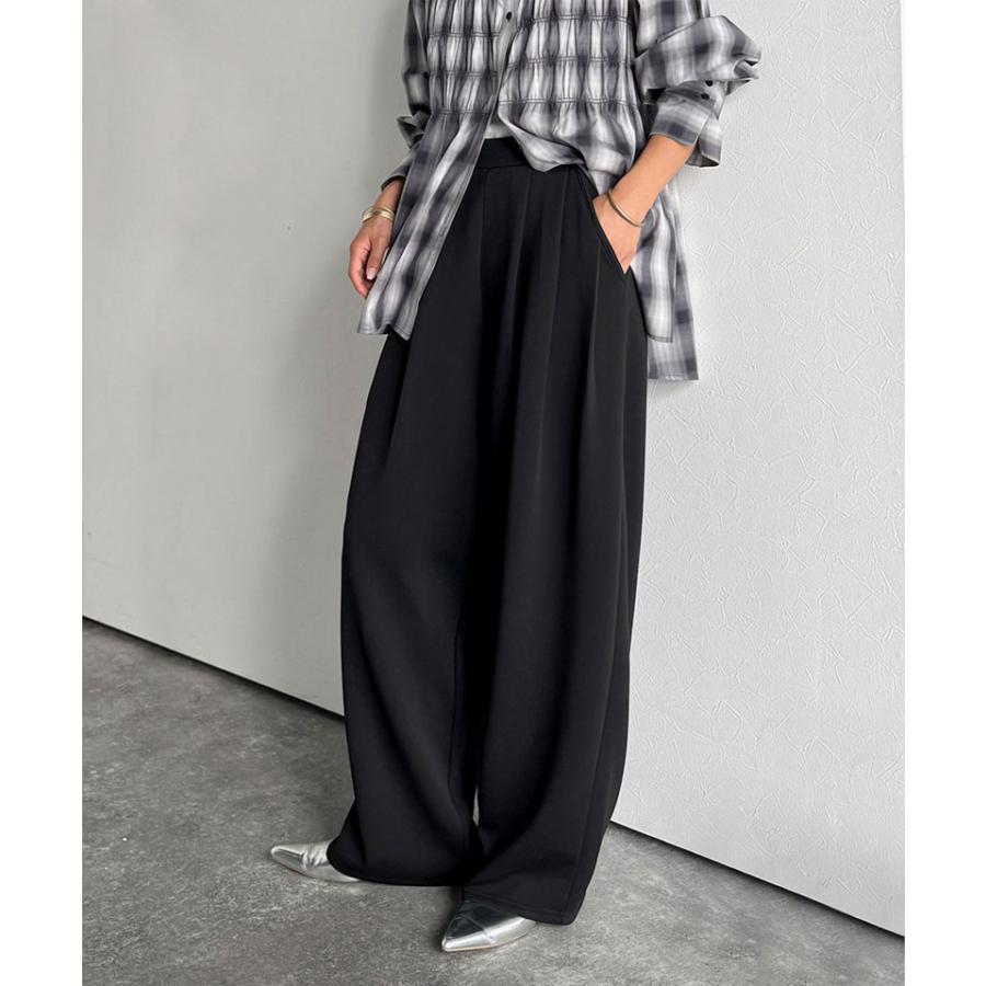 【 クラシカルエルフ classical elf 】ボトムス レディース 秋冬 パンツ 3タック コクーン シルエット ダンボール 素材 ワイドパンツ ウエスト ゴム | classicalelf | 06