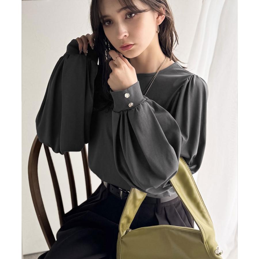 【 クラシカルエルフ classical elf 】トップス レディース きれいめ 長袖 Tシャツ 綺麗め ボタン ボリューム スリーブ 長袖 ゆるっと オーバーサイズ | classicalelf | 11