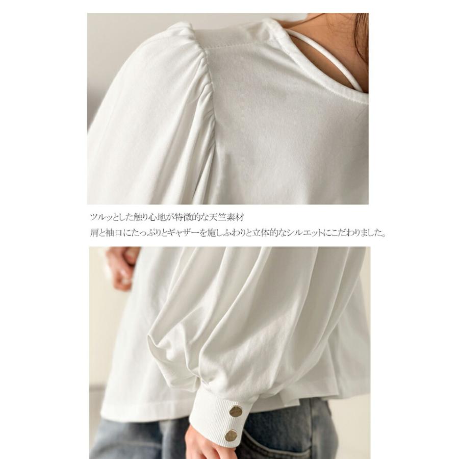 【 クラシカルエルフ classical elf 】トップス レディース きれいめ 長袖 Tシャツ 綺麗め ボタン ボリューム スリーブ 長袖 ゆるっと オーバーサイズ | classicalelf | 16