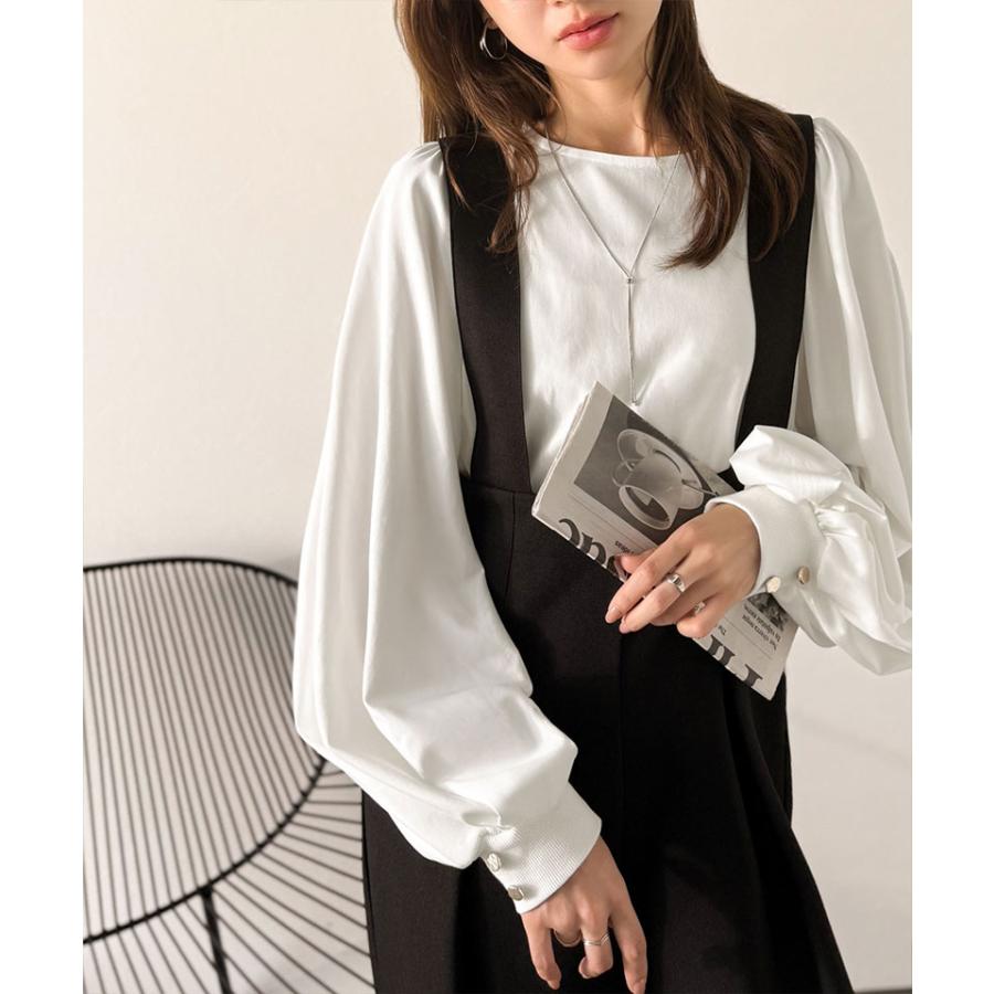 【 クラシカルエルフ classical elf 】トップス レディース きれいめ 長袖 Tシャツ 綺麗め ボタン ボリューム スリーブ 長袖 ゆるっと オーバーサイズ | classicalelf | 03