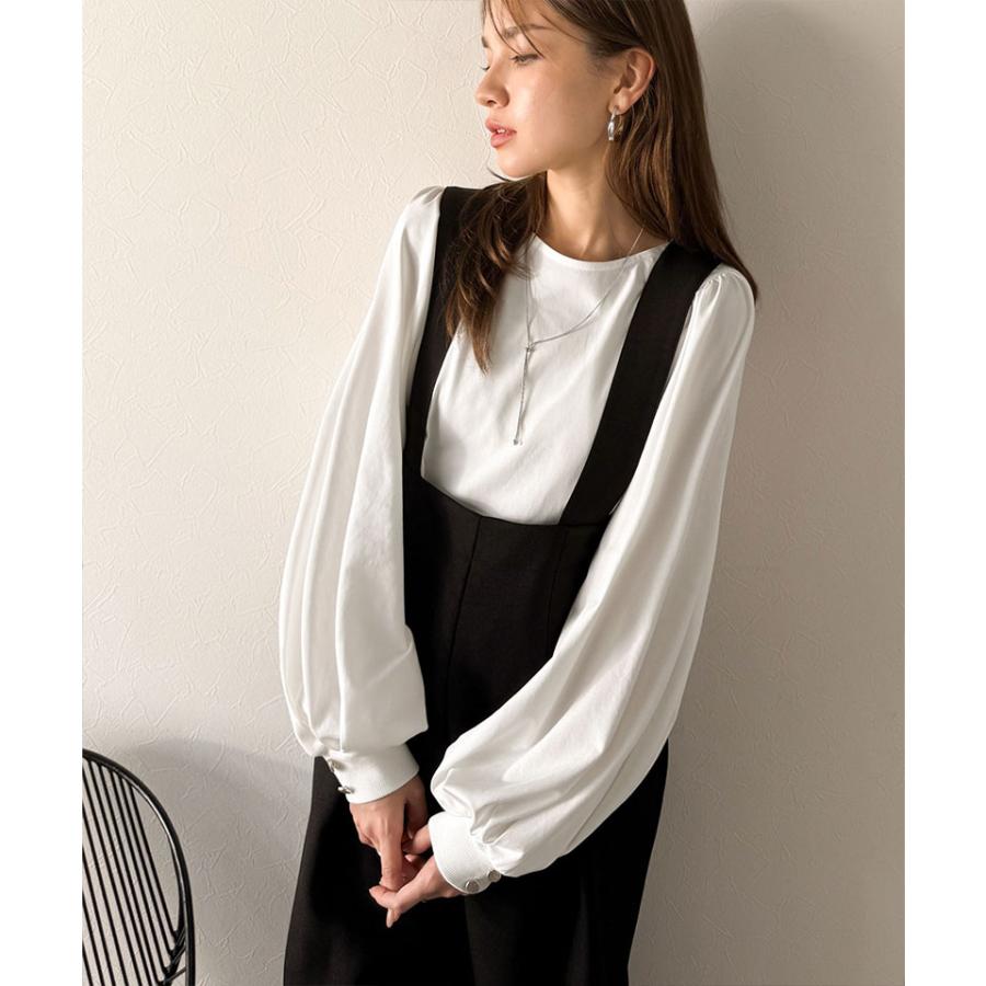 【 クラシカルエルフ classical elf 】トップス レディース きれいめ 長袖 Tシャツ 綺麗め ボタン ボリューム スリーブ 長袖 ゆるっと オーバーサイズ | classicalelf | 04