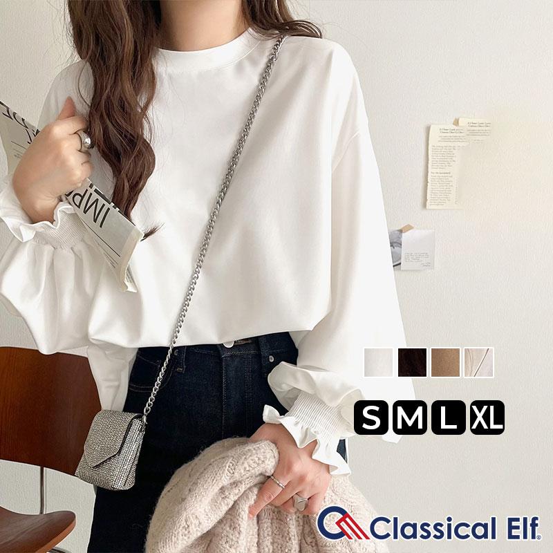 【 クラシカルエルフ classical elf 】トップス ブラウス レディース おしゃれ ニュアンスカラー キャンディ スリーブ カットジョーゼット シャツ 長袖 | classicalelf