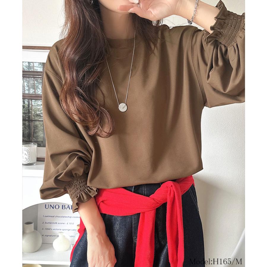 【 クラシカルエルフ classical elf 】トップス ブラウス レディース おしゃれ ニュアンスカラー キャンディ スリーブ カットジョーゼット シャツ 長袖 | classicalelf | 10