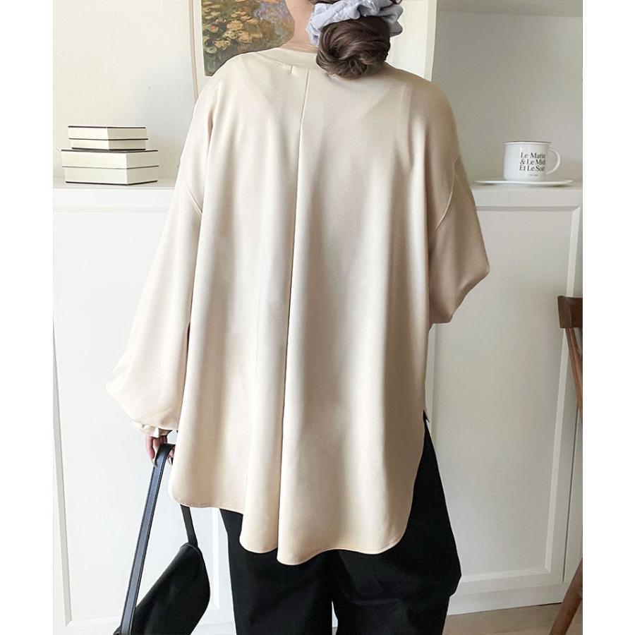 【 クラシカルエルフ classical elf 】トップス ブラウス レディース おしゃれ ニュアンスカラー キャンディ スリーブ カットジョーゼット シャツ 長袖 | classicalelf | 14