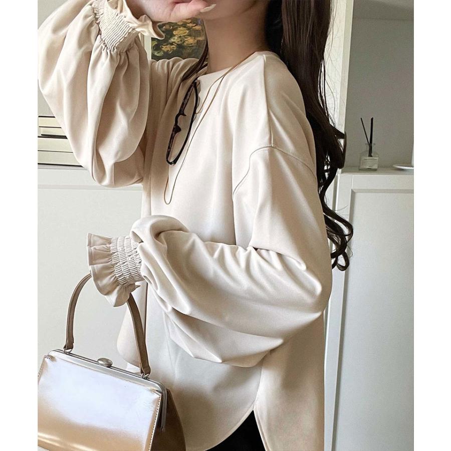 【 クラシカルエルフ classical elf 】トップス ブラウス レディース おしゃれ ニュアンスカラー キャンディ スリーブ カットジョーゼット シャツ 長袖 | classicalelf | 15