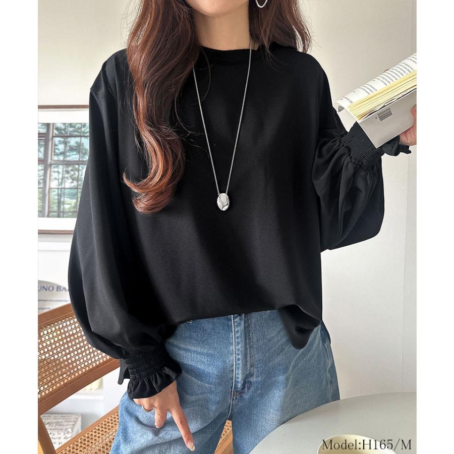 【 クラシカルエルフ classical elf 】トップス ブラウス レディース おしゃれ ニュアンスカラー キャンディ スリーブ カットジョーゼット シャツ 長袖 | classicalelf | 06