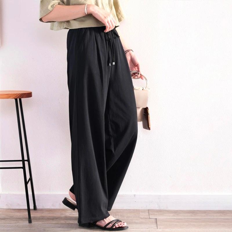 メール便  レディース 大きいサイズ 小さいサイズ ボトムス パンツ イージーパンツ ゆったり ワイドシルエット 綿100％ カットソー素材 裏地付 総ゴム | classicalelf