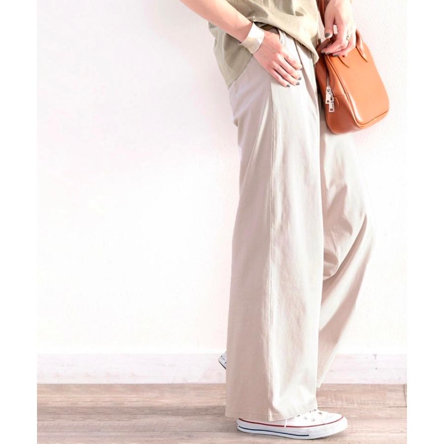メール便  レディース 大きいサイズ 小さいサイズ ボトムス パンツ イージーパンツ ゆったり ワイドシルエット 綿100％ カットソー素材 裏地付 総ゴム | classicalelf | 11