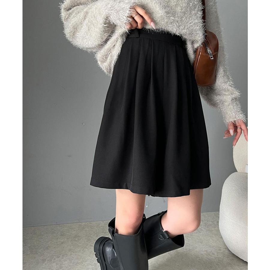 ボトムス パンツ レディース ボリューム フロント タック ギャザー キュロット ウエスト 後ろ ゴム 仕様 高見え スタイルアップ | classicalelf | 03