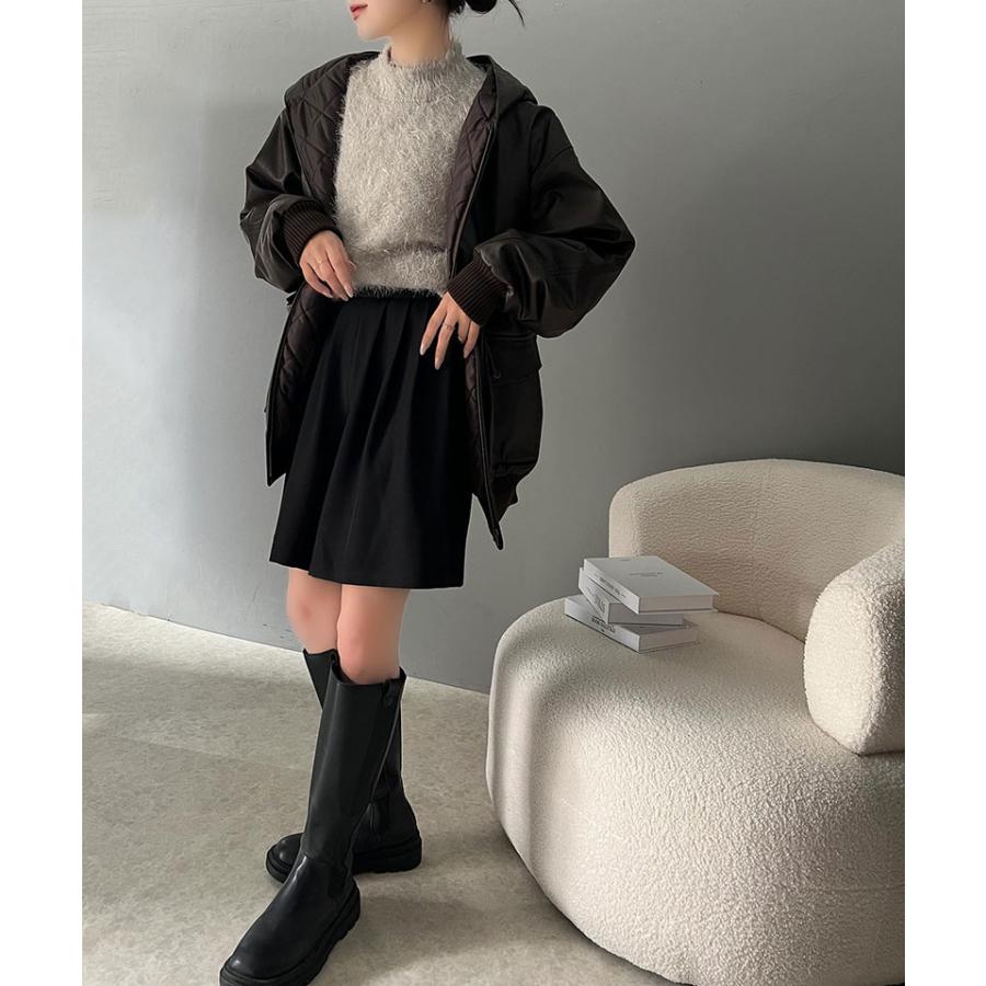 ボトムス パンツ レディース ボリューム フロント タック ギャザー キュロット ウエスト 後ろ ゴム 仕様 高見え スタイルアップ | classicalelf | 04