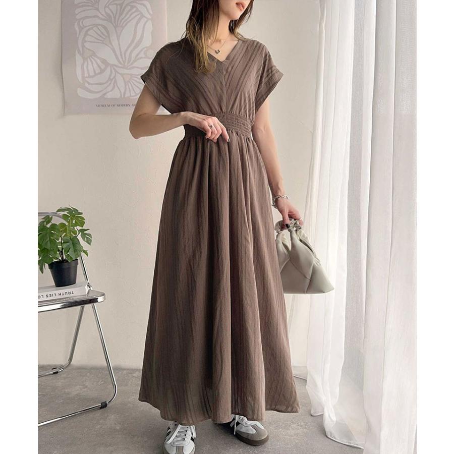 【 クラシカルエルフ classical elf 】 ワンピース 夏 レディース きれいめ Vネックワンピース ロングワンピ フレンチスリーブ シアー素材 春 夏 | classicalelf | 06