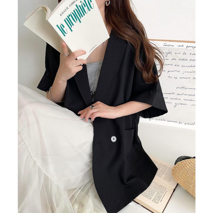 classicalelf アウター ジャケット レディース 麻調 シアー ドルマン